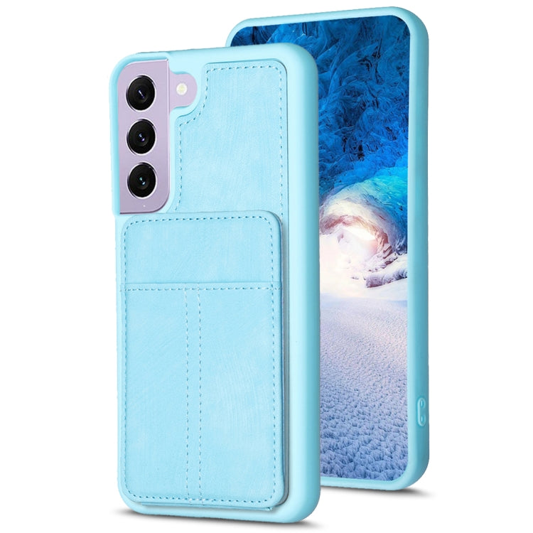 BF28 Custodia per telefono con sacchetto per carte satinato con supporto, For Samsung Galaxy A52, For Samsung Galaxy S21 5G, For Samsung Galaxy S21+ 5G, For Samsung Galaxy S21 Ultra 5G