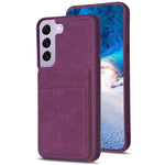 BF28 Custodia per telefono con sacchetto per carte satinato con supporto, For Samsung Galaxy A52, For Samsung Galaxy S21 5G, For Samsung Galaxy S21+ 5G, For Samsung Galaxy S21 Ultra 5G