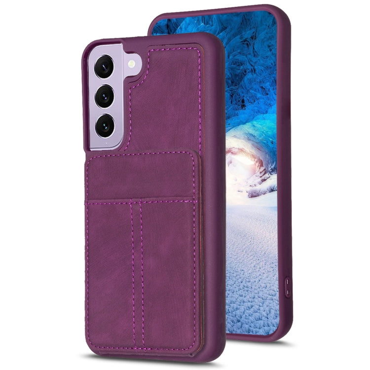 BF28 Custodia per telefono con sacchetto per carte satinato con supporto, For Samsung Galaxy A52, For Samsung Galaxy S21 5G, For Samsung Galaxy S21+ 5G, For Samsung Galaxy S21 Ultra 5G