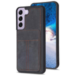 BF28 Custodia per telefono con sacchetto per carte satinato con supporto, For Samsung Galaxy A52, For Samsung Galaxy S21 5G, For Samsung Galaxy S21+ 5G, For Samsung Galaxy S21 Ultra 5G