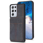 BF28 Custodia per telefono con sacchetto per carte satinato con supporto, For Samsung Galaxy A52, For Samsung Galaxy S21 5G, For Samsung Galaxy S21+ 5G, For Samsung Galaxy S21 Ultra 5G