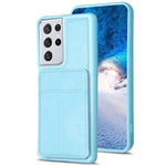 BF28 Custodia per telefono con sacchetto per carte satinato con supporto, For Samsung Galaxy A52, For Samsung Galaxy S21 5G, For Samsung Galaxy S21+ 5G, For Samsung Galaxy S21 Ultra 5G