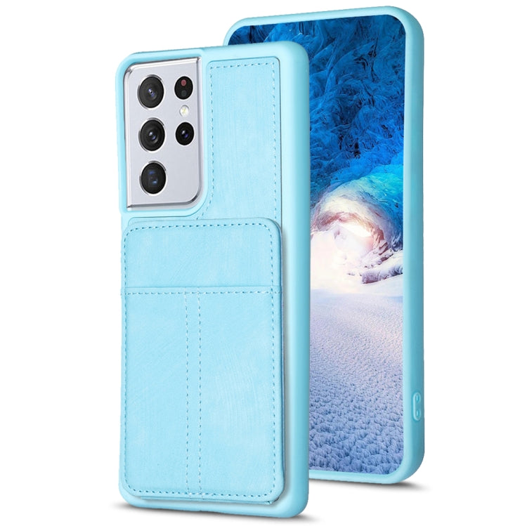 BF28 Custodia per telefono con sacchetto per carte satinato con supporto, For Samsung Galaxy A52, For Samsung Galaxy S21 5G, For Samsung Galaxy S21+ 5G, For Samsung Galaxy S21 Ultra 5G