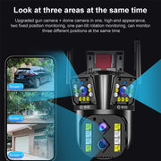 DF-3HBJ 8MP HD IP66 Telecamera IP WiFi esterna impermeabile Supporto per visione notturna a doppia luce, EU Plug, US Plug, UK Plug