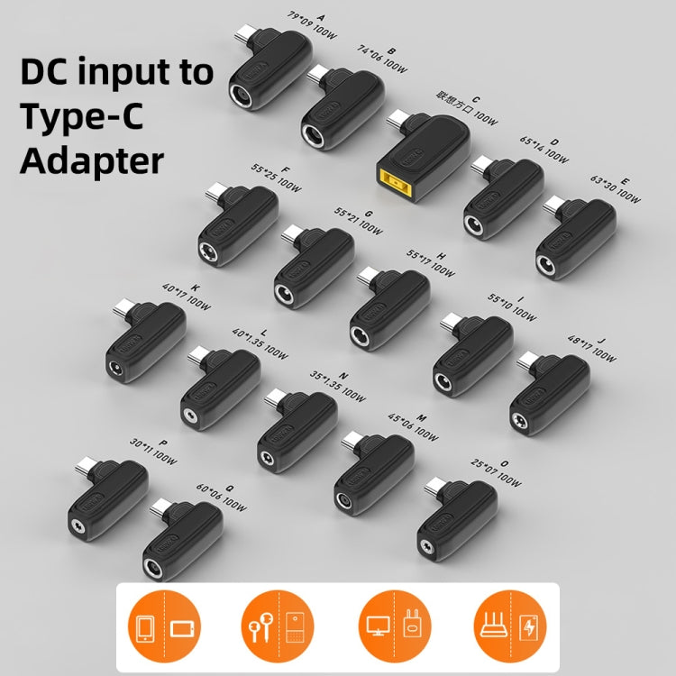 Adattatore ricarica USB-C 100W con presa femmina 4,0x1,35 mm
