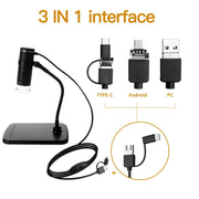 Microscopio digitale AN104 1000X 3 in 1 con staffa per tubo elicoidale, AN104 50X-1000X