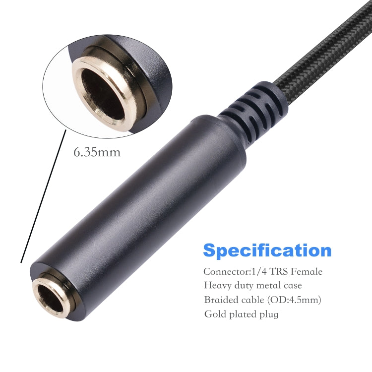 Cavo di conversione audio per microfono da femmina a XLR maschio da 0,3 m 6,35 mm, 635K04-03