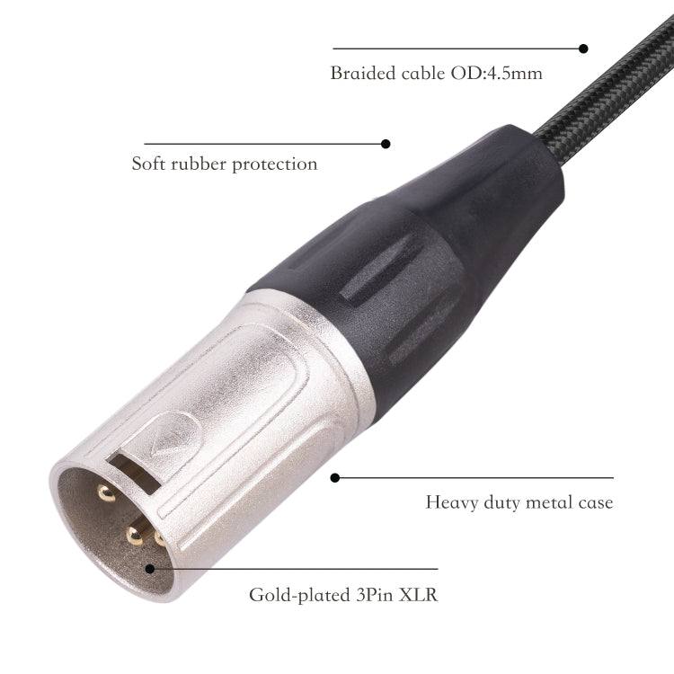 Cavo di conversione audio per microfono da femmina a XLR maschio da 0,3 m 6,35 mm, 635K04-03