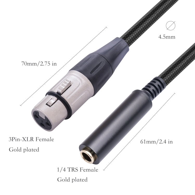 Cavo conversione audio 6,35 mm femmina a XLR femmina 0,3 m