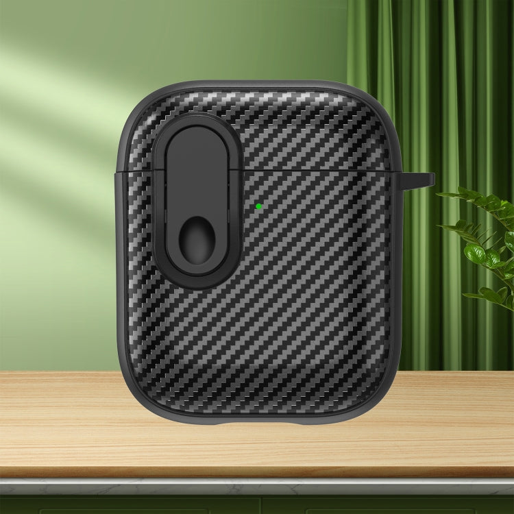 Custodia per AirPods 1 e 2 in fibra di carbonio con blocco