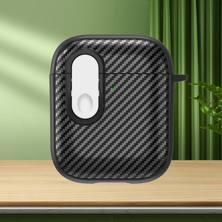 Custodia per AirPods 1 e 2 in fibra di carbonio con blocco