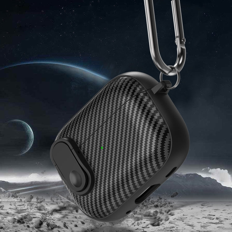 Custodia per AirPods 1 e 2 in fibra di carbonio con blocco