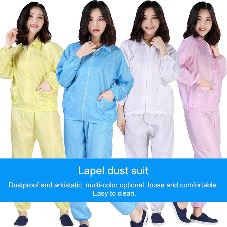Abbigliamento antipolvere con risvolto spaccato antistatico Abbigliamento pulito con strisce di protezione alimentare, XXXXL, XXXXXL