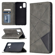 Custodia in pelle magnetica a vibrazione orizzontale con struttura a rombo con supporto, slot per carte e portafoglio, For Huawei Honor 9X Lite, For Xiaomi Redmi 9