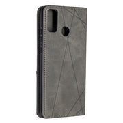 Custodia in pelle magnetica a vibrazione orizzontale con struttura a rombo con supporto, slot per carte e portafoglio, For Huawei Honor 9X Lite, For Xiaomi Redmi 9