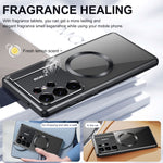 Custodia magnetica per telefono MagSafe su un lato con supporto per aromaterapia, For Samsung Galaxy S26 Ultra 5G, For Samsung Galaxy S25 Ultra 5G, For Samsung Galaxy S24 Ultra 5G, For Samsung Galaxy S23 Ultra 5G, For Samsung Galaxy S22 Ultra 5G       ...