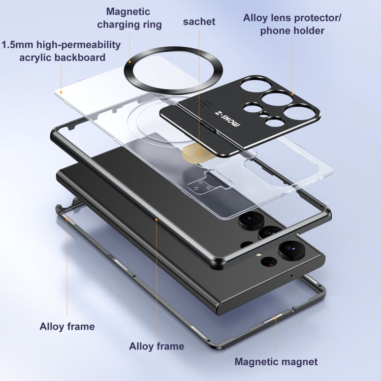 Custodia magnetica per telefono MagSafe su un lato con supporto per aromaterapia, For Samsung Galaxy S26 Ultra 5G, For Samsung Galaxy S25 Ultra 5G, For Samsung Galaxy S24 Ultra 5G, For Samsung Galaxy S23 Ultra 5G, For Samsung Galaxy S22 Ultra 5G       ...