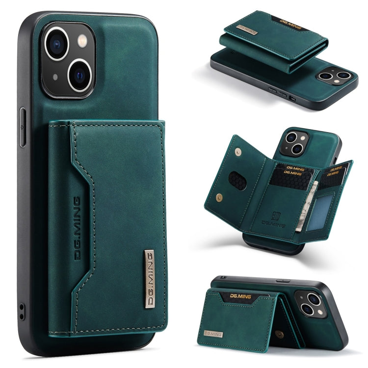Custodia per telefono in pelle con portafoglio a tre pieghe serie DG.MING M2, For iPhone 16, For iPhone 15 Pro Max, For iPhone 15 Pro, For iPhone 15 Plus