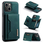 Custodia per telefono in pelle con portafoglio a tre pieghe serie DG.MING M2, For iPhone 15
