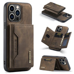Custodia per telefono in pelle con portafoglio a tre pieghe serie DG.MING M2, For iPhone 16, For iPhone 15 Pro Max, For iPhone 15 Pro, For iPhone 15 Plus