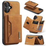 Custodia per telefono in pelle con portafoglio a tre pieghe serie DG.MING M2, For iPhone Air, For iPhone 16 Pro Max, For iPhone 16 Pro, For iPhone 16 Plus