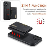 Custodia per telefono in pelle con portafoglio a tre pieghe serie DG.MING M2, For iPhone 16, For iPhone 15 Pro Max, For iPhone 15 Pro, For iPhone 15 Plus