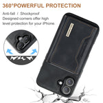 Custodia per telefono in pelle con portafoglio a tre pieghe serie DG.MING M2, For iPhone 16, For iPhone 15 Pro Max, For iPhone 15 Pro, For iPhone 15 Plus
