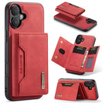 Custodia per telefono in pelle con portafoglio a tre pieghe serie DG.MING M2, For iPhone 16, For iPhone 15 Pro Max, For iPhone 15 Pro, For iPhone 15 Plus