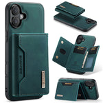 Custodia per telefono in pelle con portafoglio a tre pieghe serie DG.MING M2, For iPhone 16, For iPhone 15 Pro Max, For iPhone 15 Pro, For iPhone 15 Plus