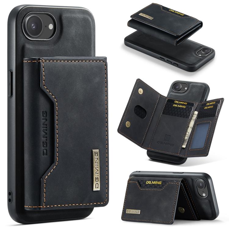 Custodia per telefono in pelle con portafoglio a tre pieghe serie DG.MING M2, For iPhone 17e / 16e, For iPhone 17 Pro Max, For iPhone 17 Pro, For iPhone 17
