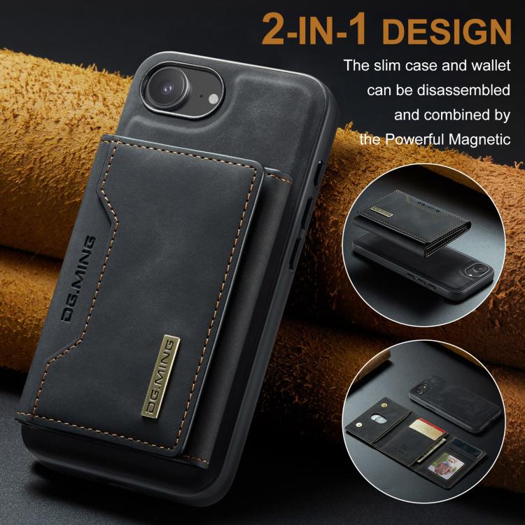 Custodia per telefono in pelle con portafoglio a tre pieghe serie DG.MING M2, For iPhone 17e / 16e, For iPhone 17 Pro Max, For iPhone 17 Pro, For iPhone 17