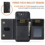 Custodia per telefono in pelle con portafoglio a tre pieghe serie DG.MING M2, For iPhone 17e / 16e, For iPhone 17 Pro Max, For iPhone 17 Pro, For iPhone 17