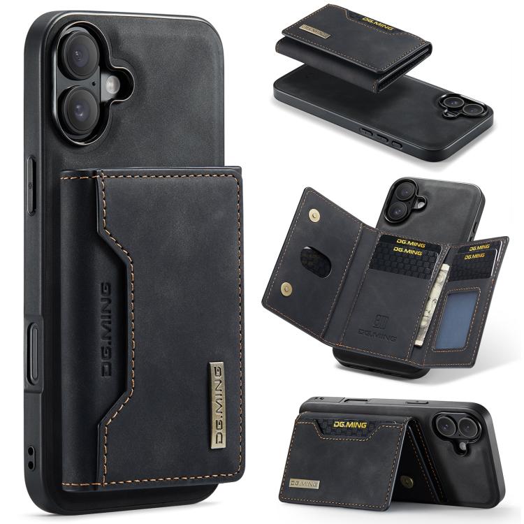 Custodia per telefono in pelle con portafoglio a tre pieghe serie DG.MING M2, For iPhone 17e / 16e, For iPhone 17 Pro Max, For iPhone 17 Pro, For iPhone 17