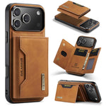 Custodia per telefono in pelle con portafoglio a tre pieghe serie DG.MING M2, For iPhone 17e / 16e, For iPhone 17 Pro Max, For iPhone 17 Pro, For iPhone 17