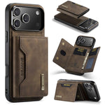 Custodia per telefono in pelle con portafoglio a tre pieghe serie DG.MING M2, For iPhone 17e / 16e, For iPhone 17 Pro Max, For iPhone 17 Pro, For iPhone 17