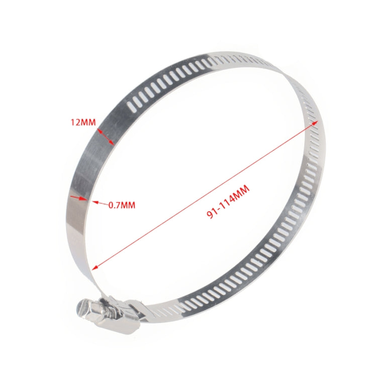 4 fascette stringitubo in acciaio inossidabile, clip per tubo del carburante, dimensioni: 91-114 mm, 4 PCS Size: 91-114mm