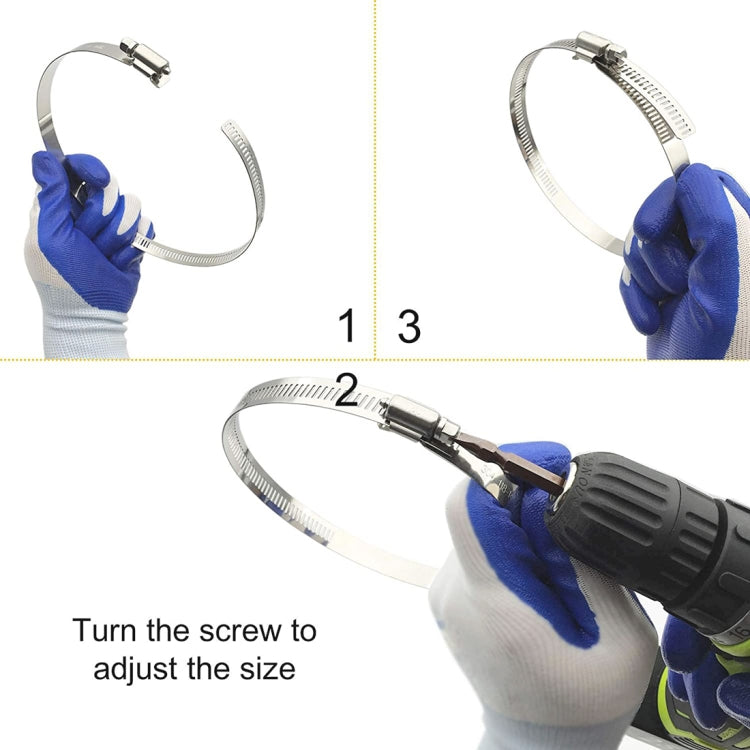 4 fascette stringitubo in acciaio inossidabile, clip per tubo del carburante, dimensioni: 91-114 mm, 4 PCS Size: 91-114mm
