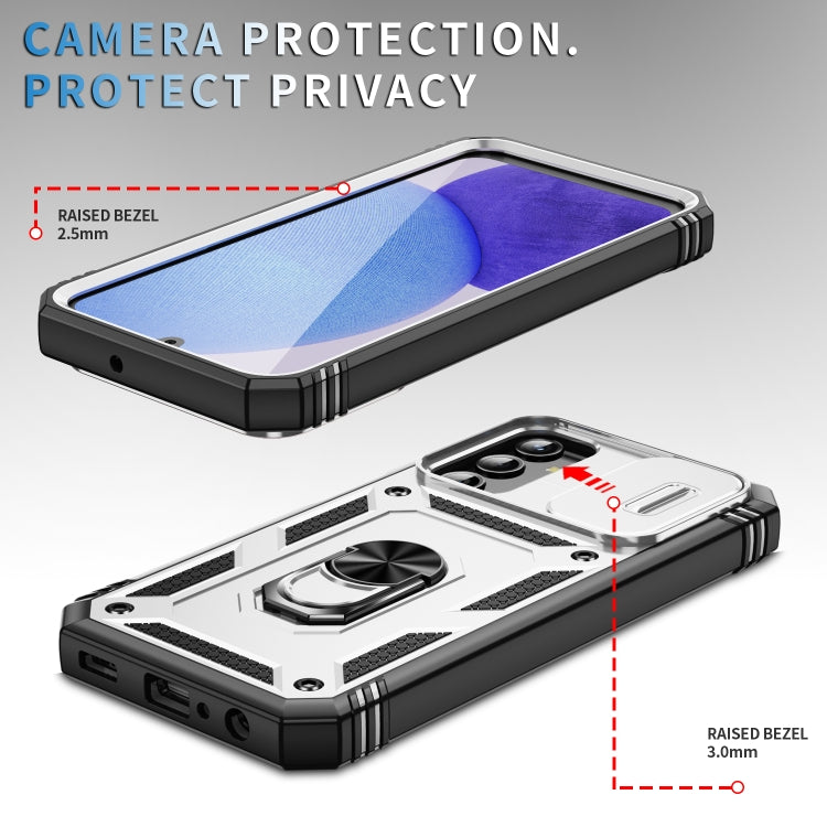 Custodia per telefono Camshield scorrevole in TPU + PC con supporto, For Samsung Galaxy A25 5G, For Samsung Galaxy S23 FE 5G, For Samsung Galaxy A23 4G / 5G