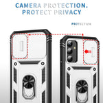 Custodia per telefono Camshield scorrevole in TPU + PC con supporto, For Samsung Galaxy A34