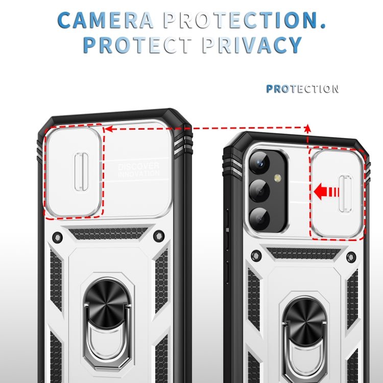 Custodia per telefono Camshield scorrevole in TPU + PC con supporto, For Samsung Galaxy A34