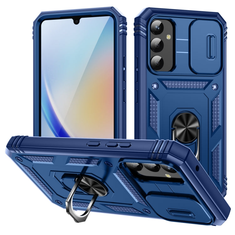 Custodia per telefono Camshield scorrevole in TPU + PC con supporto, For Samsung Galaxy A34