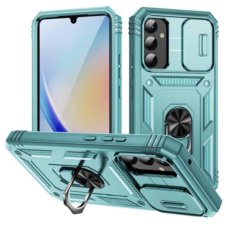 Custodia per telefono Camshield scorrevole in TPU + PC con supporto, For Samsung Galaxy A34