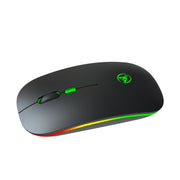 Mouse wireless a emissione di luce a doppia modalità HXSJ T18 2.4GHZ 1600 dpi USB + Bluetooth 5.1 ricaricabile