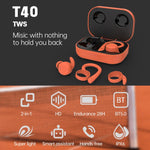 Auricolari Bluetooth wireless T&G T40 TWS IPX6 impermeabili con orecchio sospeso con scatola di ricarica