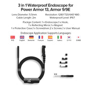Endoscopio Ulefone E1 IP67 Endoscopio impermeabile 3 in 1 per Ulefone Power Armor 13 / Armor 9/9E, uSmart E1