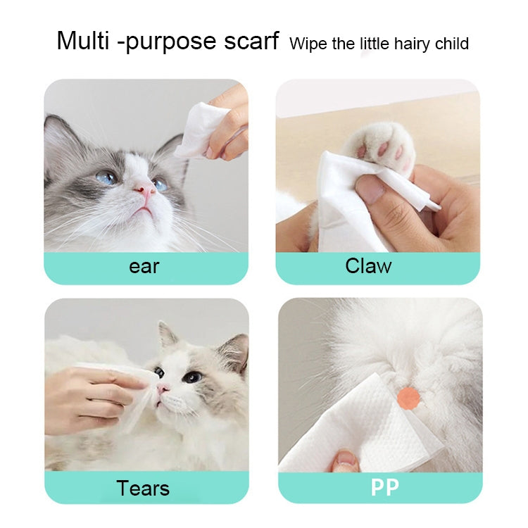 Salviette umidificate per la pulizia degli animali domestici per la pulizia del corpo del cane gatto, 80pcs x 1