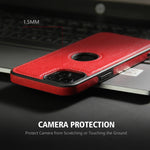 Custodia in pelle con cuciture per iPhone 15 Pro Max