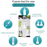 Set di bottiglie per animali domestici, ciucci multipli per cuccioli, gattini e gatti con spazzola per bottiglie, 60ml x 1