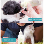 Set di bottiglie per animali domestici, ciucci multipli per cuccioli, gattini e gatti con spazzola per bottiglie, 60ml x 1