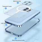 Custodia MagSafe antiurto per PC satinata con struttura in metallo, For iPhone 15 Pro Max, For iPhone 15 Pro, For iPhone 15 Plus, For iPhone 15